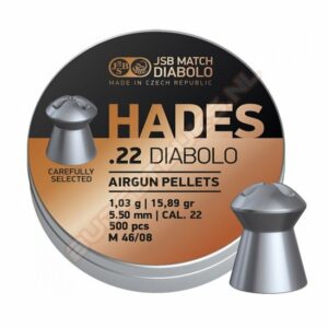 JSB Hades Airgun Pellets .22 - 5.5 _ 15.89 grain 500 pc big box