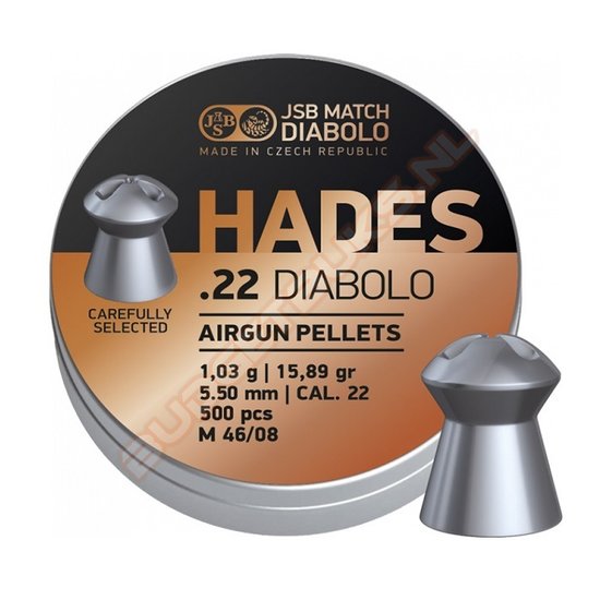 JSB .22 Hades Airrifle Pellets 15.89 Gr 500 pc big box