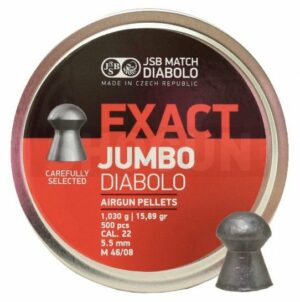 JSB Jumbo Exact Airgun Pellets .22 - 5.52 _ 15.89 grain 500 pc big box
