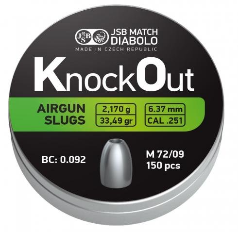 JSB .25 Knock Out Airrifle Slugs 33.49 Gr (.251)