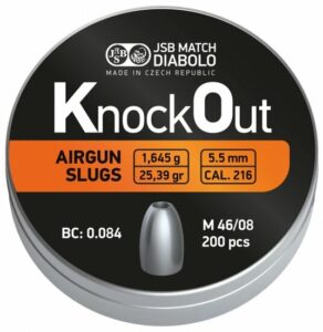 JSB .22 Knock Out Airrifle Slugs 25.39 Gr (.216)