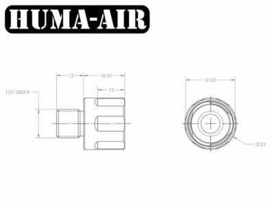 Quick Detach Moderator Adaptor 1/2 UNF Moderator Part (H-LOC M-23_1/2UNF)