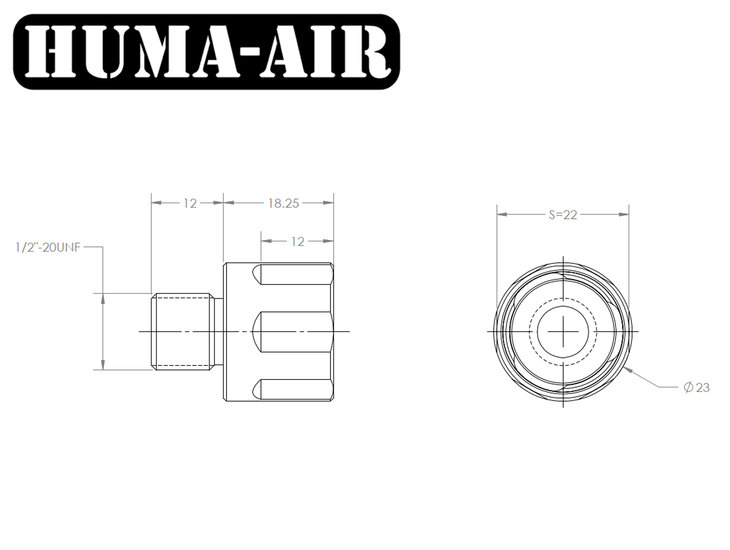 Quick Detach Moderator Adaptor 1/2 UNF Moderator Part (H-LOC M-23_1/2UNF)