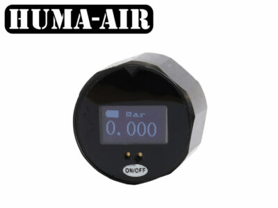 Digital Mini Pressure Gauge 25 mm. Black G1/8 BSP Threads 300 Bar O-Led Screen