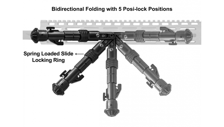 UTG Recon Flex M-LOK Bipod 5.7″-8″ Center Height (TL-BPDM01)