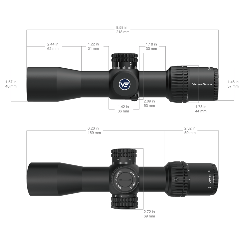 Vector Optics Veyron 2-8x32IR SFP MPR-V5 Compact Scope Rifle Scope (SCOC-43)