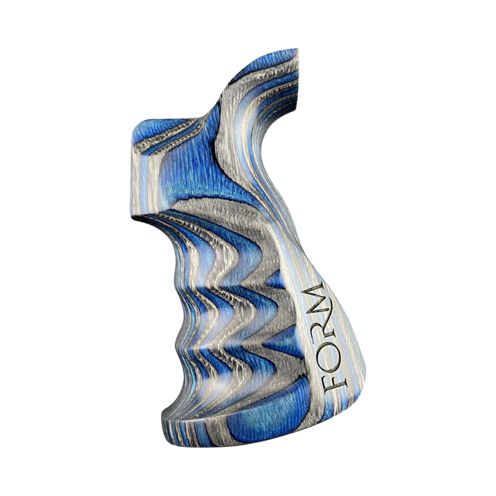 Laminated Handgrip Beavertail Blue and Black By Form Rifle Stocks