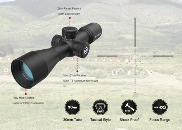 Vector Optics Veyron 10×44 SFP MPR-V5 Compact Rifle Scope (SCOM-41)