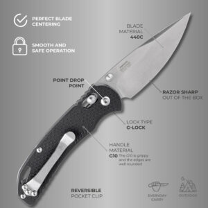 Ganzo G6252 Black Folding Knife