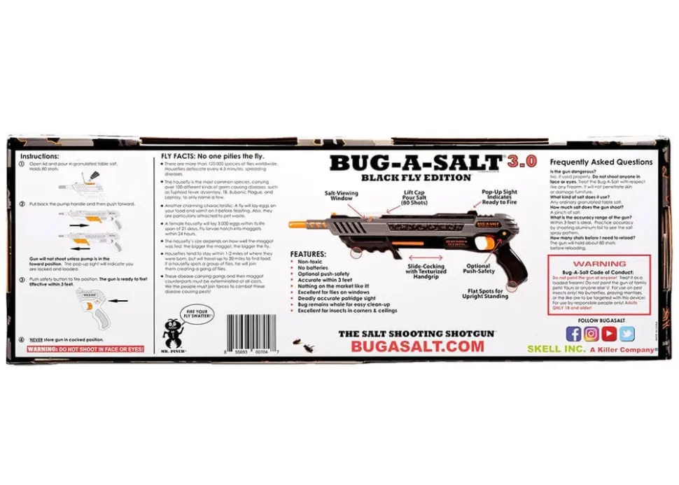 BugBuster Bug-A-Salt Black Fly 3.0 Fly Swatter