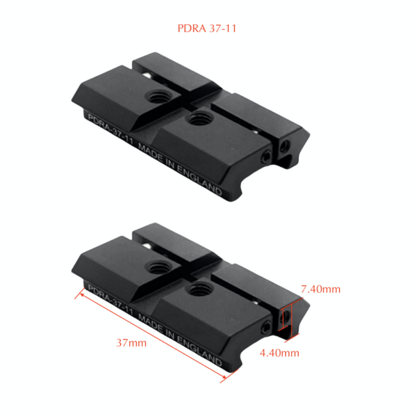 Eagle Vision 13 mm Dovetail To Picatinny Rail Adaptor 37 mm. (2 pc.)