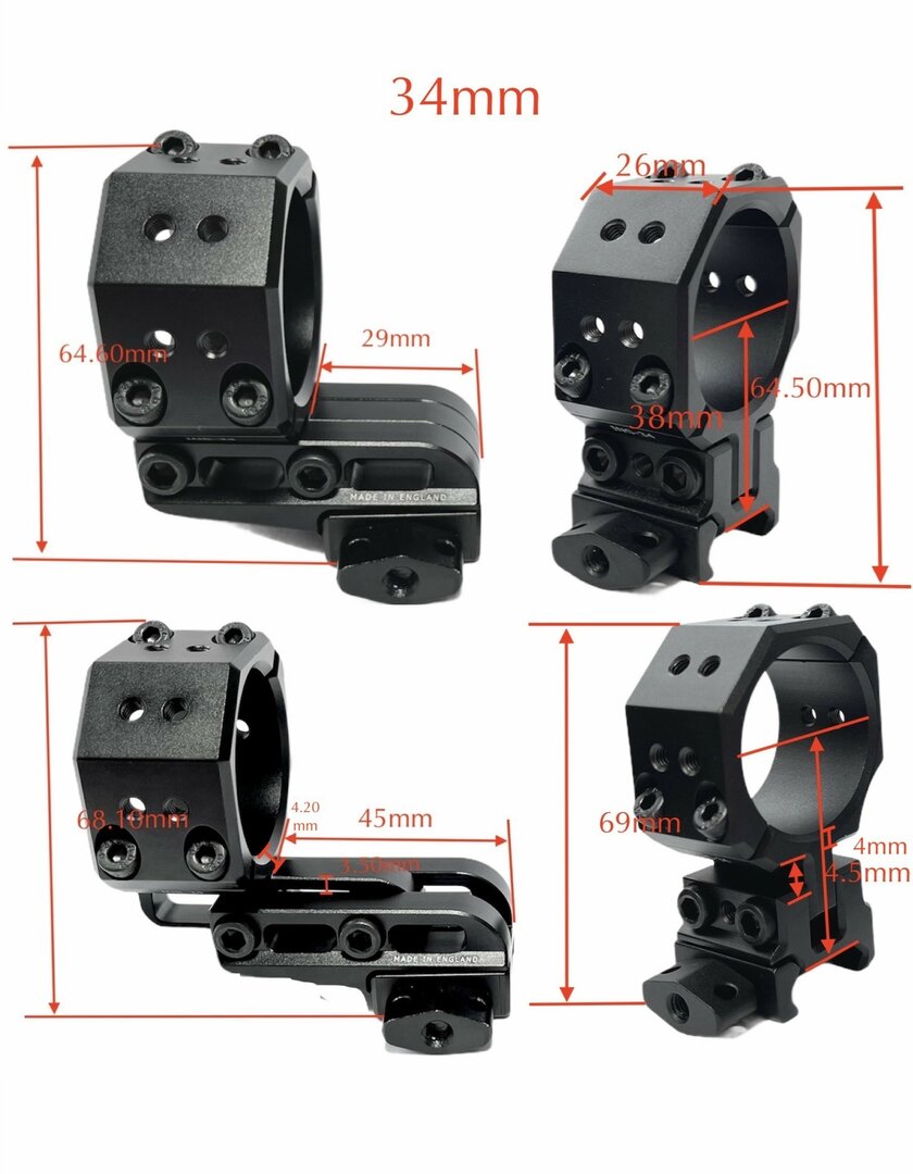 Eagle Vision Backward Infinity Adjustable Scope Mounts INS 34 Weaver Picatinny