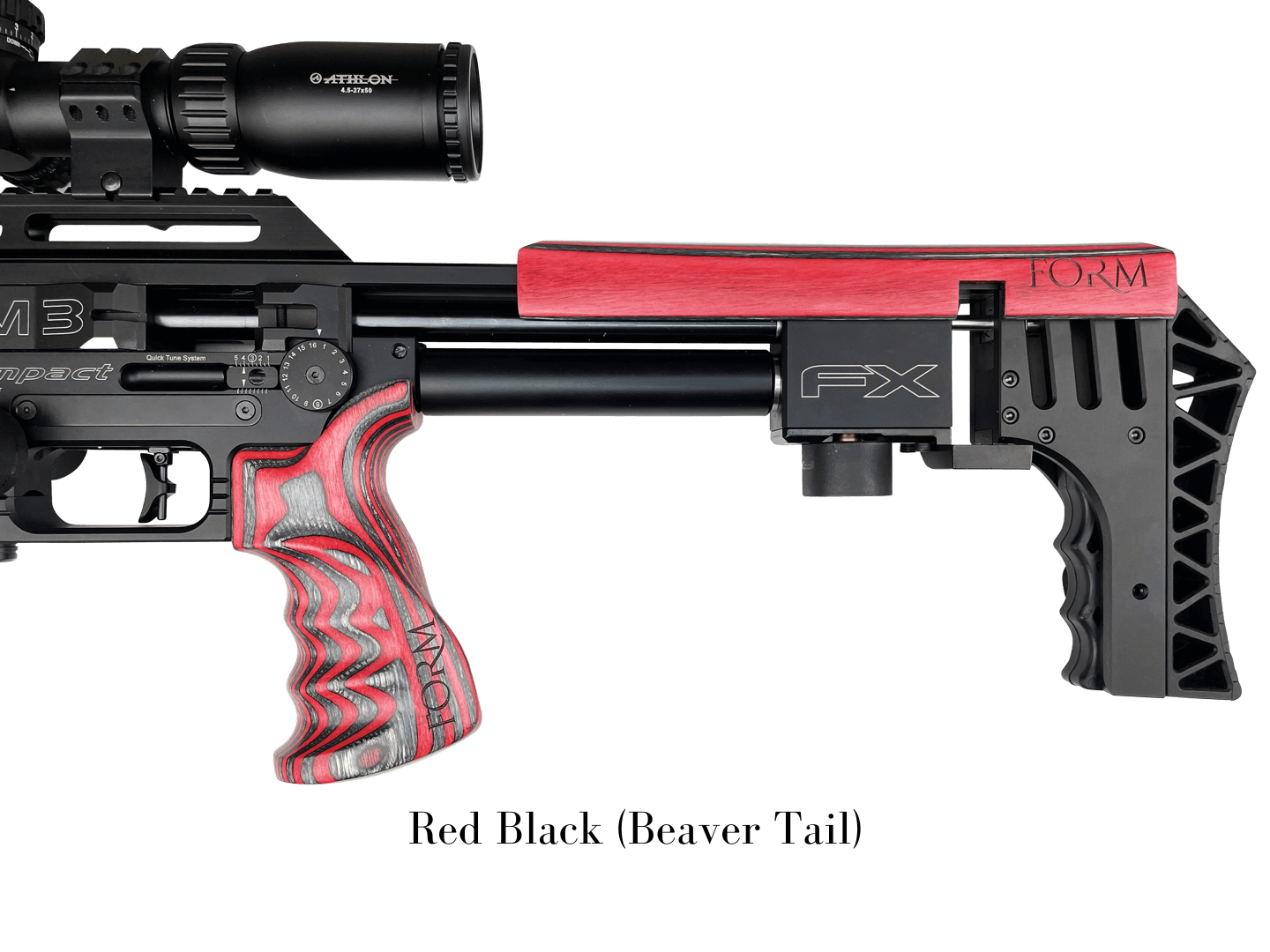 Laminated Handgrip Beavertail Red and Black By Form Rifle Stocks