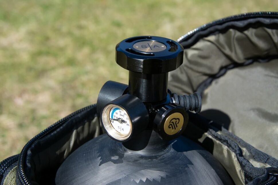 M18x1,5 Scuba Bottle Valve With Two Gauges And Bleed Screw SA ADJT SB