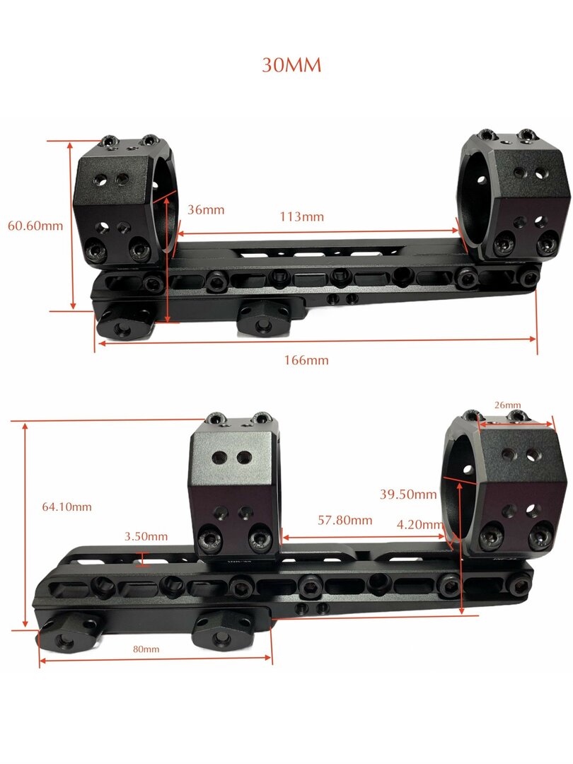 Eagle Vision Infinity Elevation Scope Mount Picatinny 34mm Forward/Backward 108 MOA