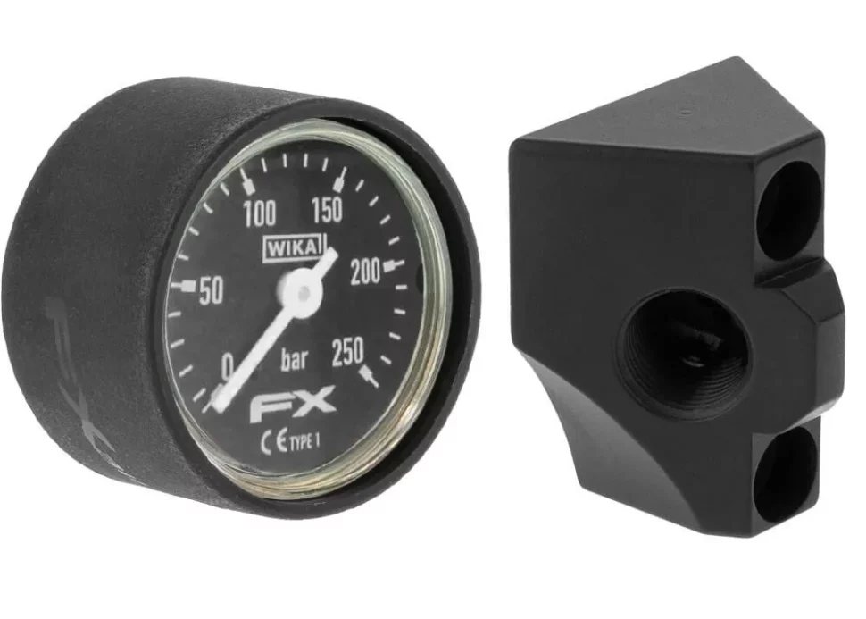 Angled Manometer Bracket FX Impact M3, M4, DRS With Pressure Gauge