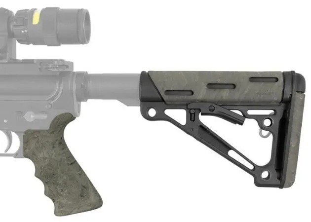 Stock Hogue AR15 OMCB Mil-Spec with grip Ghilly Green