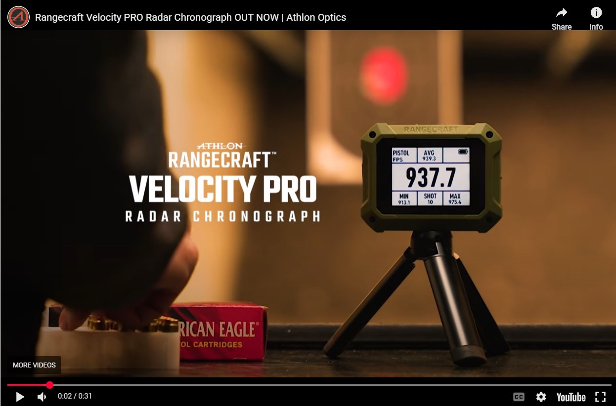 Video Chronograph Athlon Optics Rangecraft Velocity Pro