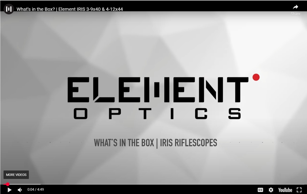 Video Element Optics Iris 3-9×40 Rifle Scope